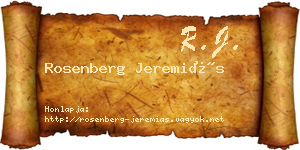Rosenberg Jeremiás névjegykártya